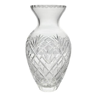 Samobor “Illusions” Crystal Criss-Cross & Fan Cut Vase For Sale