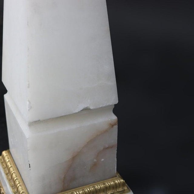 Pair of Antique French Marble Obelisks With Ormolu Mounts, Circa 1890 For Sale - Image 9 of 12