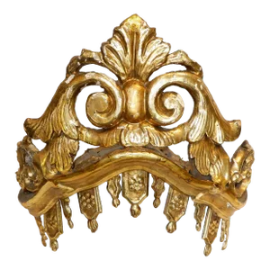 Antique Gold Gilded Wood Canopy for Santos Statue