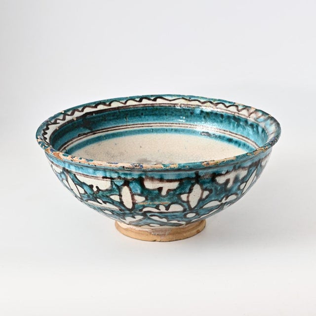 Large Vintage Uzbek Pottery Bowl, 1950s For Sale - Image 10 of 10