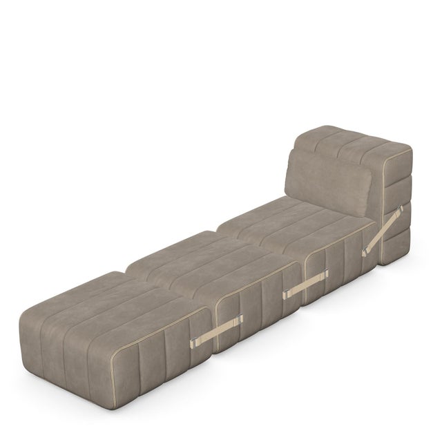 Curt Modular 2-Seater Sofa in Barcelona Velvet Fabric from Ambivalenz, Set of 4 For Sale - Image 4 of 9