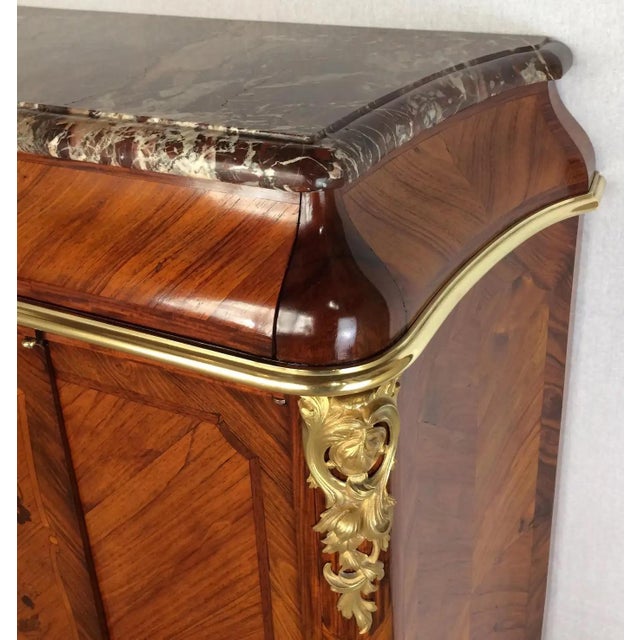 Brown French 19th Century Louis XV Marquetry Cabinet in the Manner of Paul Sormani For Sale - Image 8 of 9