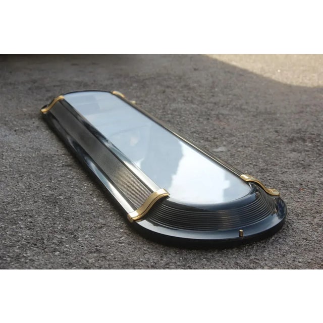 Large Art Deco Style Black & Gold Sconce, 1970s For Sale - Image 11 of 11