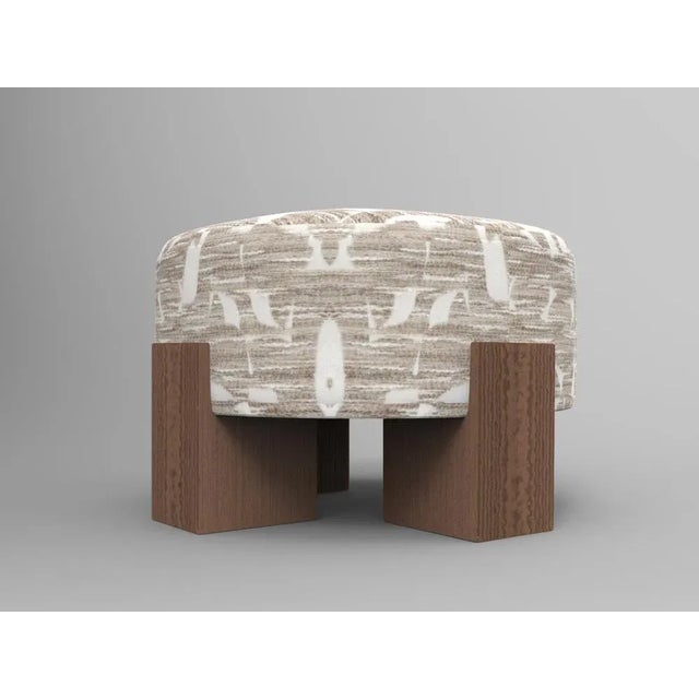 Not Yet Made - Made To Order Cassette Pouf in Douce Folie Grége Fabric and Smoked Oak by Alter Ego for Collector For Sale - Image 5 of 5