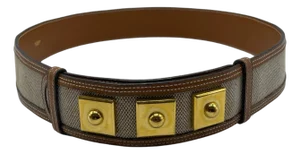 Hermès Piano Belt In Leather And Canvas