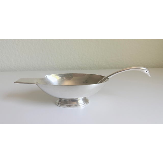 Early 20th Century Christofle Silver Plate Swan Sauce Boat For Sale In Sacramento - Image 6 of 14