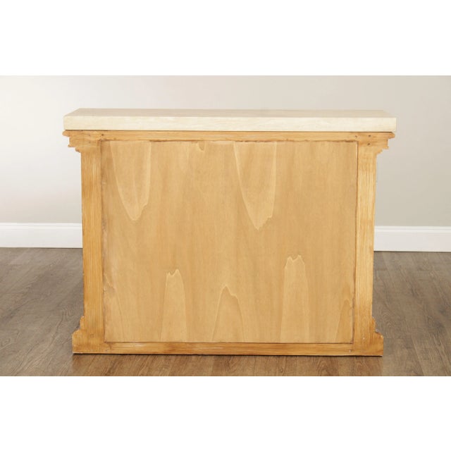 Early 21st Century Niermann Weeks Attributed Neoclassical Empire Style Scroll Carved Travertine Top 'Blenheim' Consoles - A Pair For Sale - Image 11 of 12