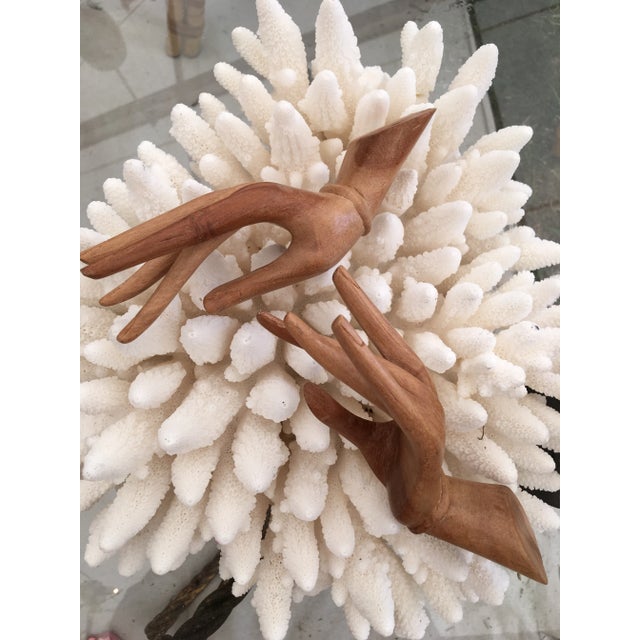 Outstanding pair of carved hands. Beautiful detail and wood grain! The measurements are for one