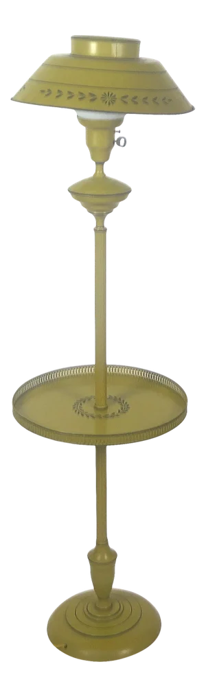 Vintage 1960s Metal Floor Lamp With Tole Shade