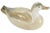 Porcelain duck with detailed feather texture in soft shades of gray, tan, beige, black and white. No maker's mark.