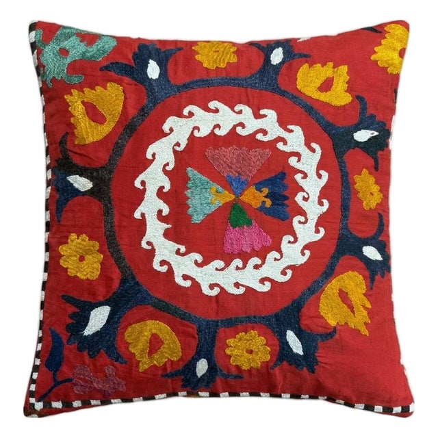 Bukhara Suzani Pillow Cover 22'' X 25'' For Sale