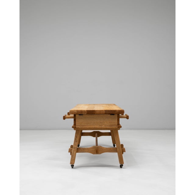 Mid 20th Century French Oak Bar Table With Hidden Storage For Sale - Image 14 of 18
