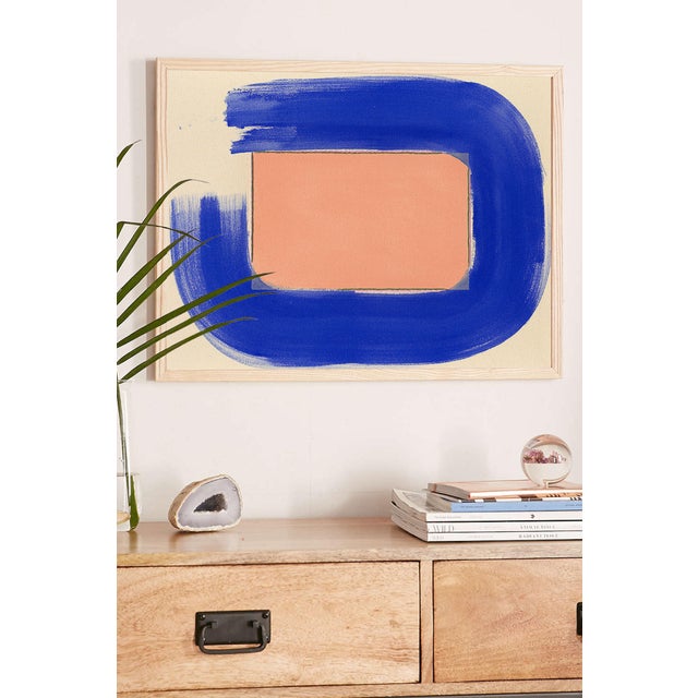 Abstract Blush Pink & Cobalt Blue Art Print, Emily Keating Snyder, 16 X 20 Print in Wood Frame For Sale - Image 4 of 4