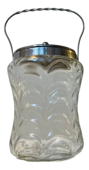 Antique Cookie Jar in Optical Glass by Holmegaard, 1890s