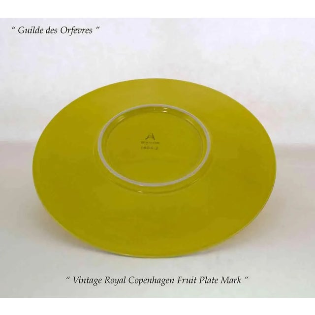 1950’s Vintage Royal Copenhagen Fruit Yellow Orange Decoration Plates- Set of 7 For Sale - Image 12 of 12