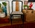 Henredon style dining chair set of 4. Made in Italy, these chairs are black lacquer, with gorgeous wood center accents....