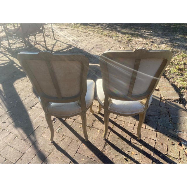 Antique French Provincial Side Chairs - Pair For Sale - Image 4 of 12