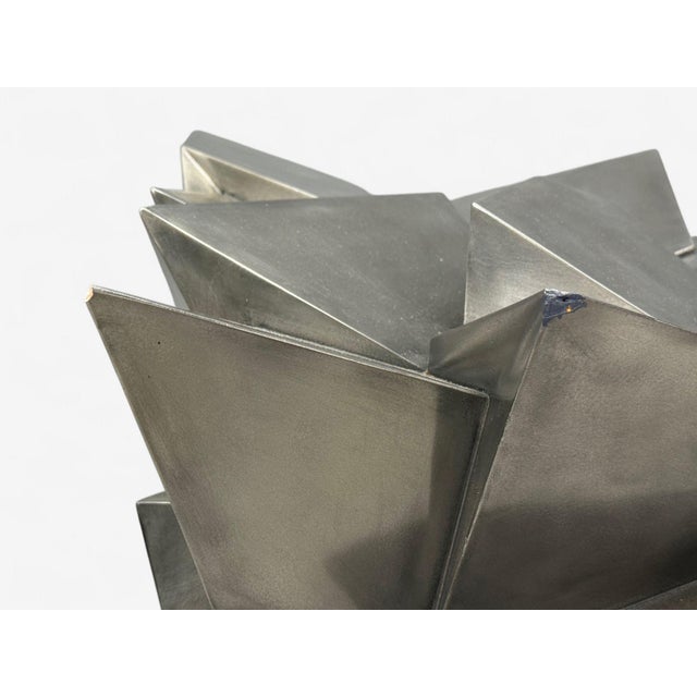 Silver Modernist, Steel, Geometric Dining Table Base, Usa, 21st C. For Sale - Image 8 of 11