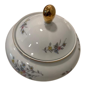 Antique Floral Design Covered Serving Bowl /Lid