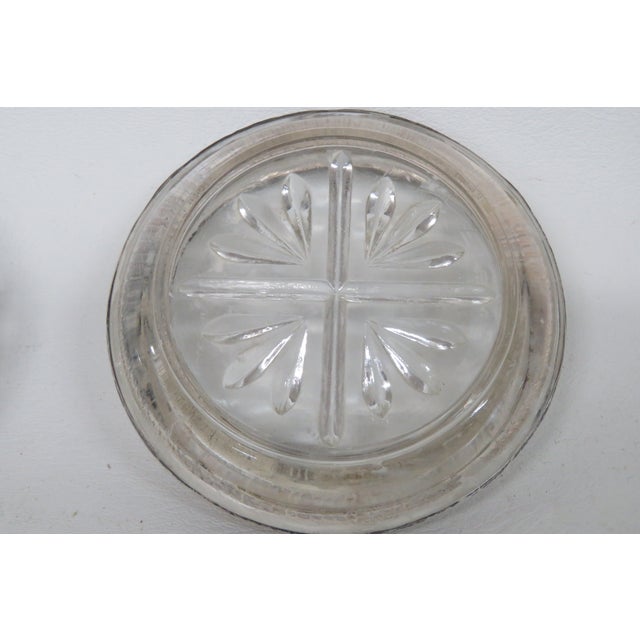 Transparent Fb Rogers Silverplated Crystal Cut Glass Coasters Set of Three 4598b For Sale - Image 8 of 9