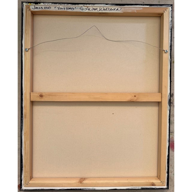 "Yin Yang" Two Wolves Painting by LWren Walraven For Sale - Image 10 of 12