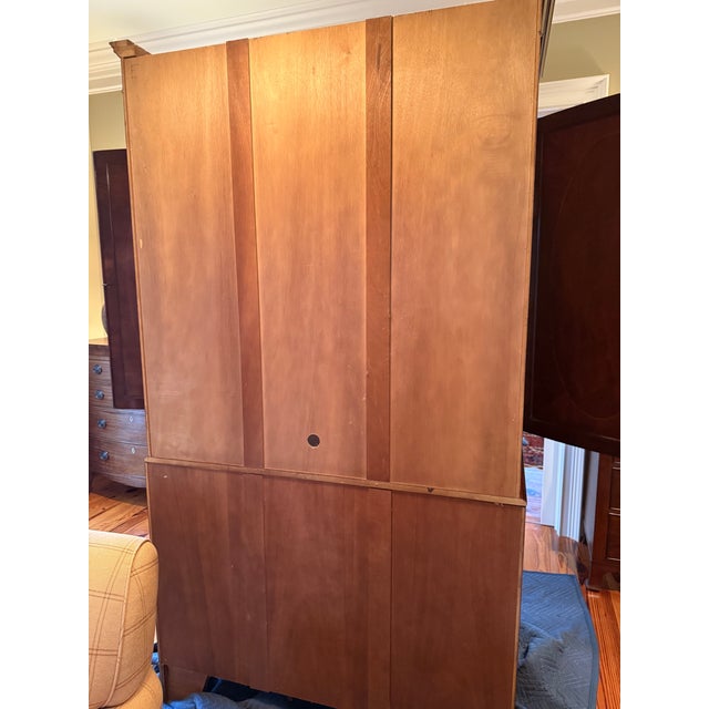 Brown Bow Front Linen Press/Media Cabinet For Sale - Image 8 of 8