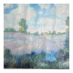 1950’s Original Impressionist Summer Field Landscape Painting on Canvas
