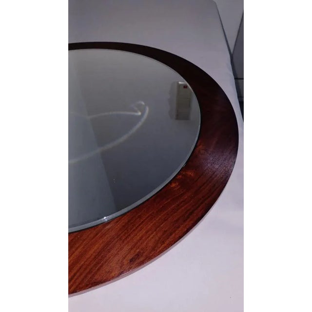 Glass Scandinavian Palisander Mirror, 1970s For Sale - Image 7 of 12