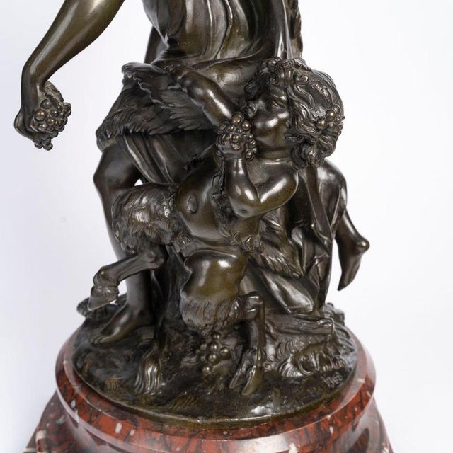 Large Napoleon III Bronze Sculpture with Marble Base from Clodion For Sale - Image 8 of 12