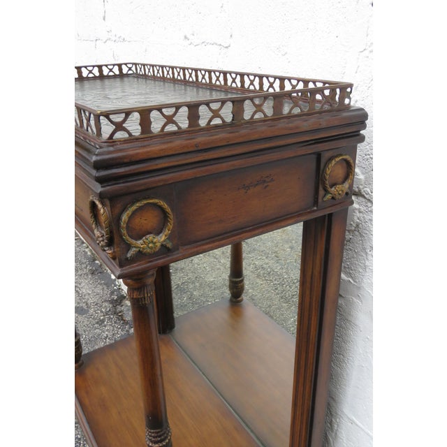 Carved Flowers Top Small Server Console Table | Chairish