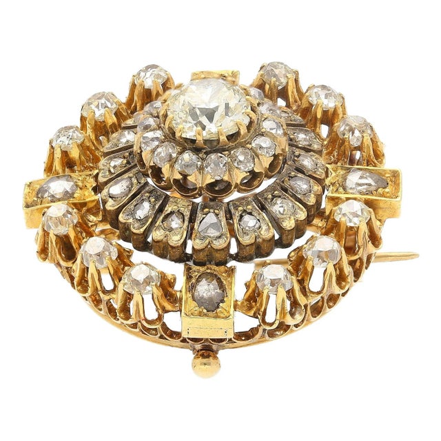A splendid late 19th-century Victorian 6.72ct total diamond brooch, a historical gem that epitomizes the era's penchant...