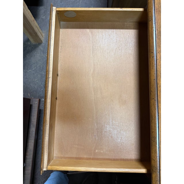 1970s Baker Furniture French Provincial Oak Two Door Nightstands With One Drawer - a Pair For Sale - Image 10 of 11