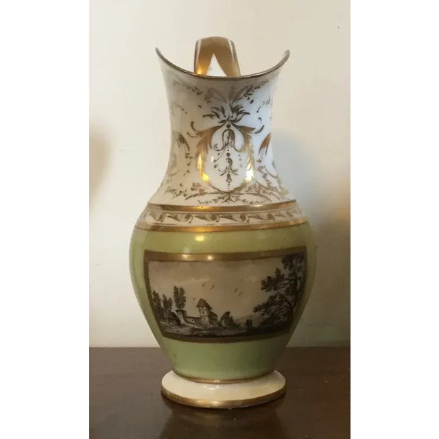 Antique 19th Century Old Porcelain Cream Hand Painted Pitcher For Sale - Image 9 of 13