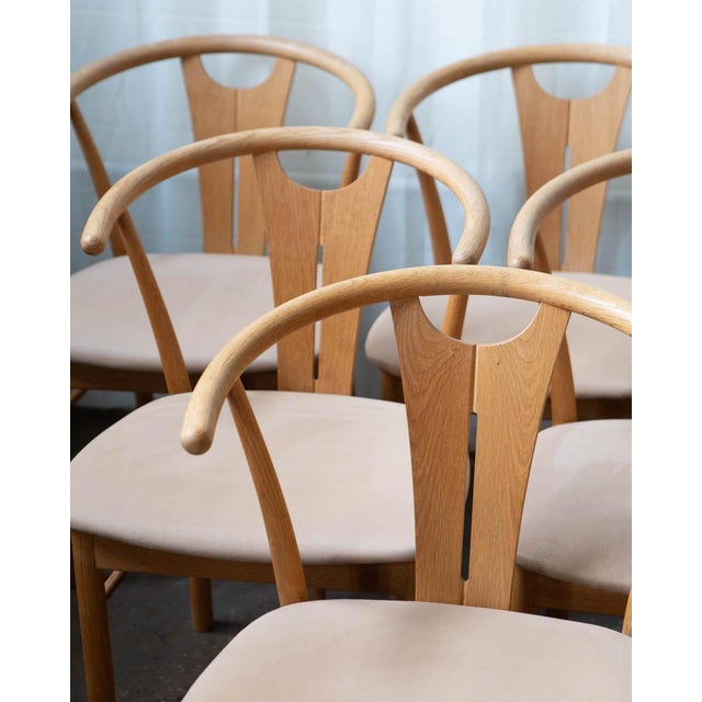 1970s 1970s Danish Wegner Style Oak Wishbone Dining Chairs - Set of 6 For Sale - Image 5 of 18