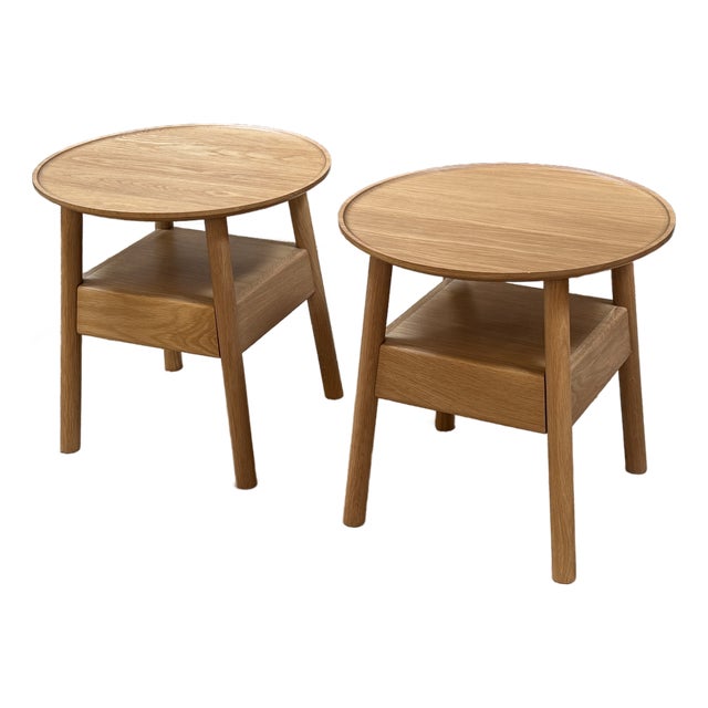 Gabriel Tan for Design Within Reach Edge Side Tables/Nightstands, Pair For Sale