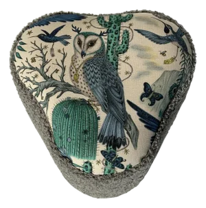 Boucle Stool in Whimsical Owl Motif Design