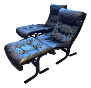 Set of Vintage Scandinavian Siesta Lounge Chair and Ottoman by Ingmar Relling for Westnofa, 1970s