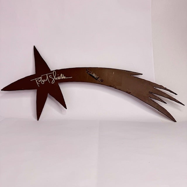 Brown Signed Todd Shields Metal Shooting Star Wall Sculpture, Southwestern Desert Modern Decor For Sale - Image 8 of 12