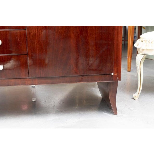Art Deco Late 20th Century French Art Deco Style Mahogany Credenza For Sale - Image 3 of 6
