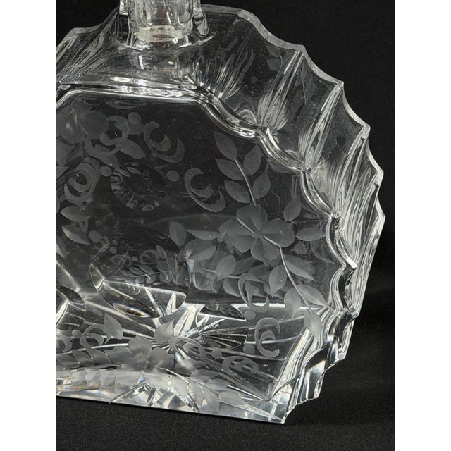 Vintage Art Deco Cut Crystal Decanter and Six Cordial Glasses, 1930s, Set of 7 For Sale - Image 16 of 17