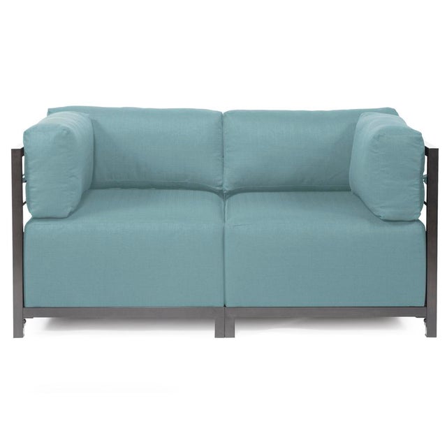 Contemporary Axis 2pc Sectional Sterling Breeze Titanium Frame For Sale - Image 3 of 7