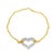 Contemporary 10K Two Tone Gold 1/4 Cttw Diamond Encrusted Heart Charm 7" Bracelet (H-I Color, I1-I2 Clarity) For Sale - Image 3 of 7