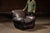 2000s; Klaussner Furniture Industries - Asheboro, NC Substantial lounge armchair upholstered in black leather, built with...