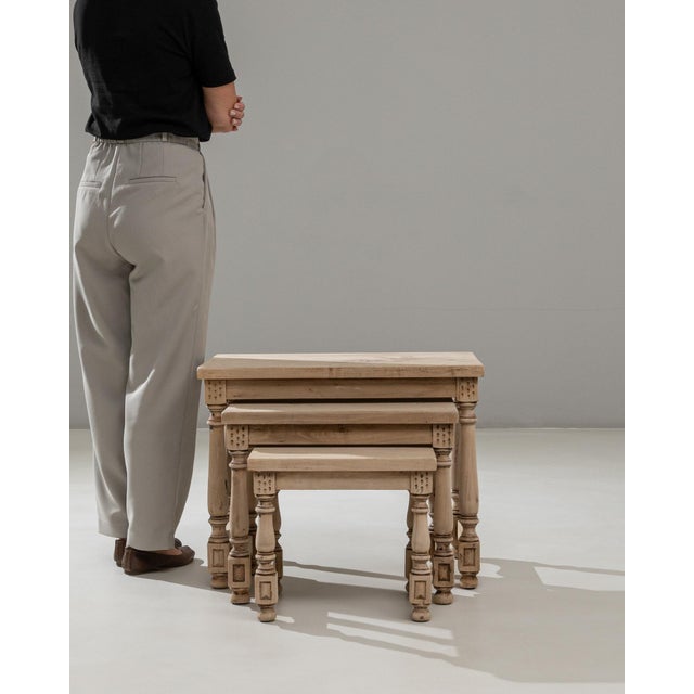 20th Century French Wooden Nesting Tables - Set of 3 For Sale - Image 4 of 18