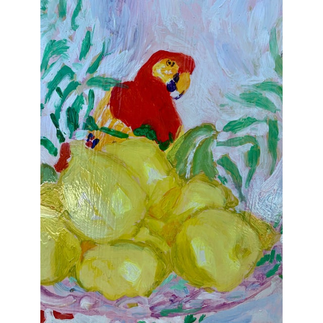 Compote Lemons and Parrot Still Life Oil Painting For Sale - Image 10 of 13