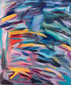 "Time Will Tell" Contemporary Abstract Expressionist Oil Painting by Monica Shulman