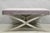 Contemporary Modern Brushed Chrome Frame X-Form Purple Tufted Bench Ottoman For Sale - Image 13 of 13