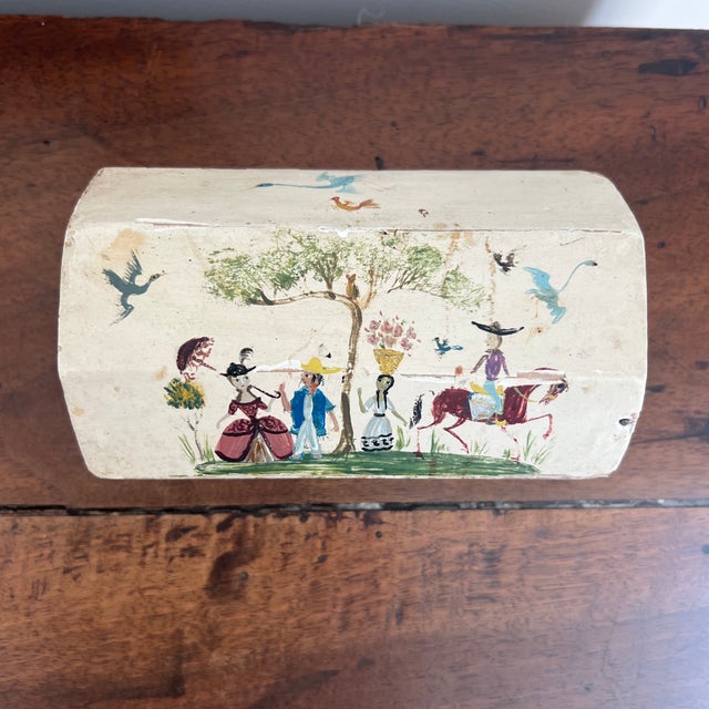 Vintage Artist Signed Salvador Corona Mexican Folk Art Box For Sale - Image 4 of 7