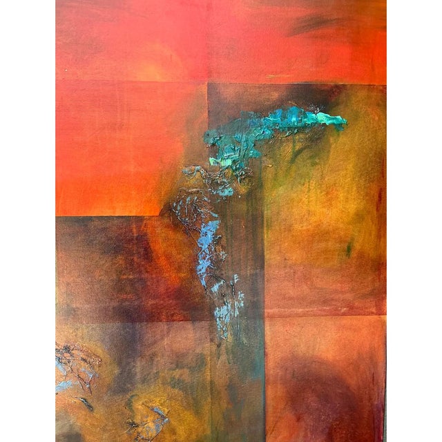 Vintage Abstract Expressionist Oil Painting on Canvas For Sale - Image 9 of 13