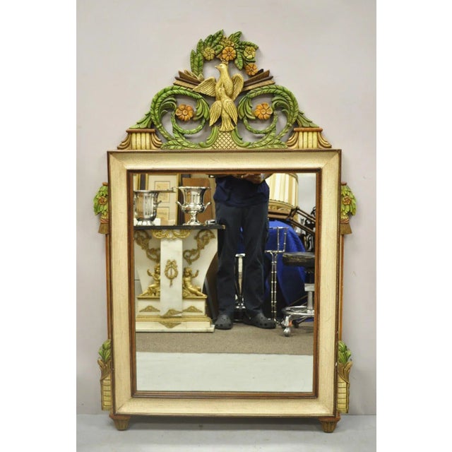 Vintage French Victorian Neoclassical Style Bird 55" Wall Mirror With Arrows For Sale - Image 11 of 12